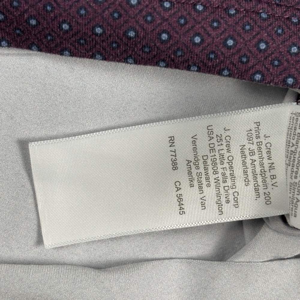 J Crew Performance Polo Men's L Burgundy Purple Print Shirt Short Sleeve - Picture 6 of 8